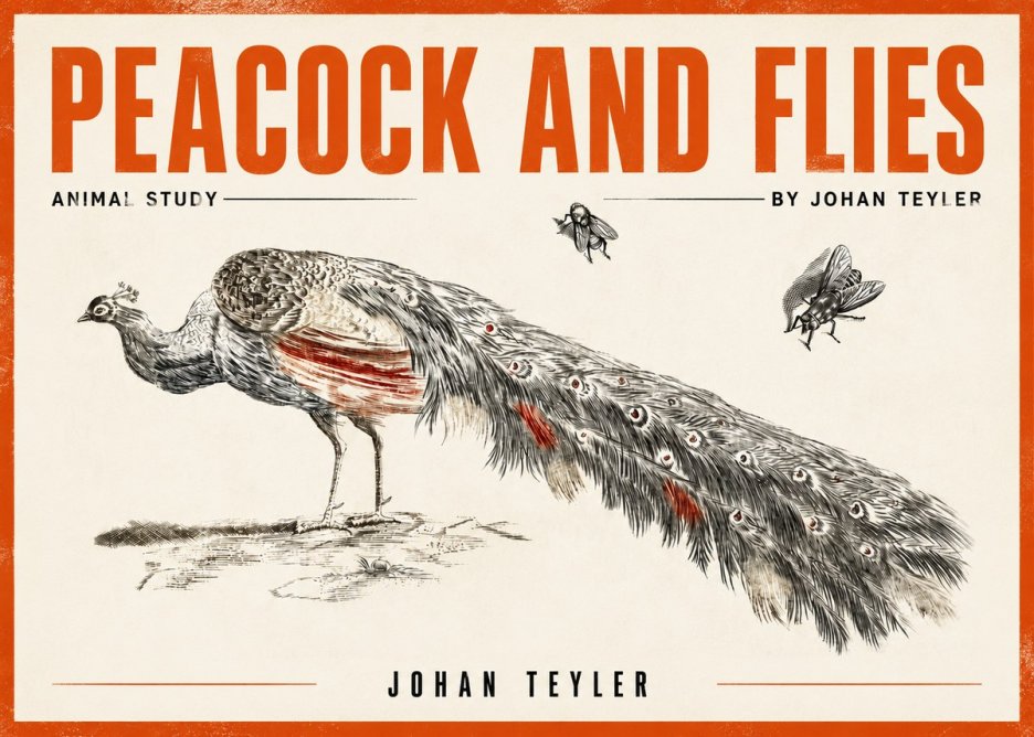 Johan Teyler Peacock and Flies - Animal Study No3 - Poszter