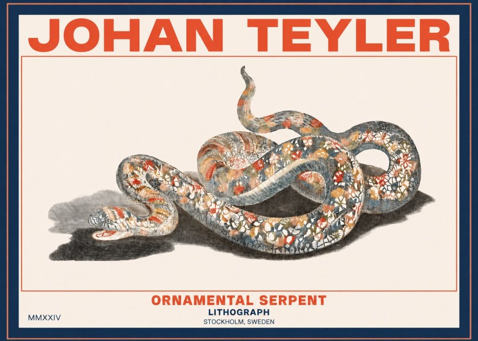 Johan Teyler Ornamental Serpent No2 - Poszter