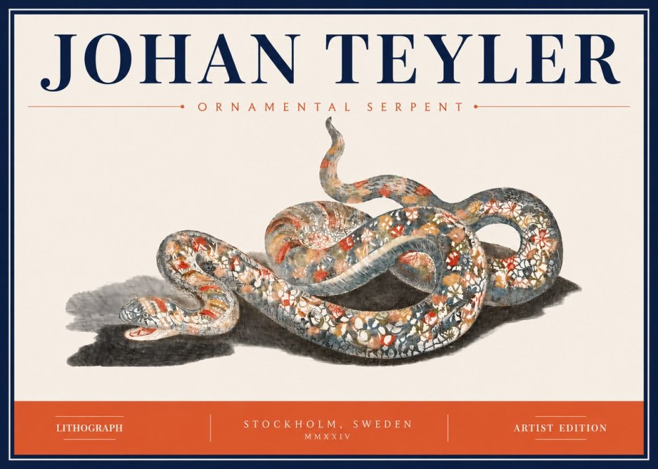 Johan Teyler Ornamental Serpent No4 - Poszter