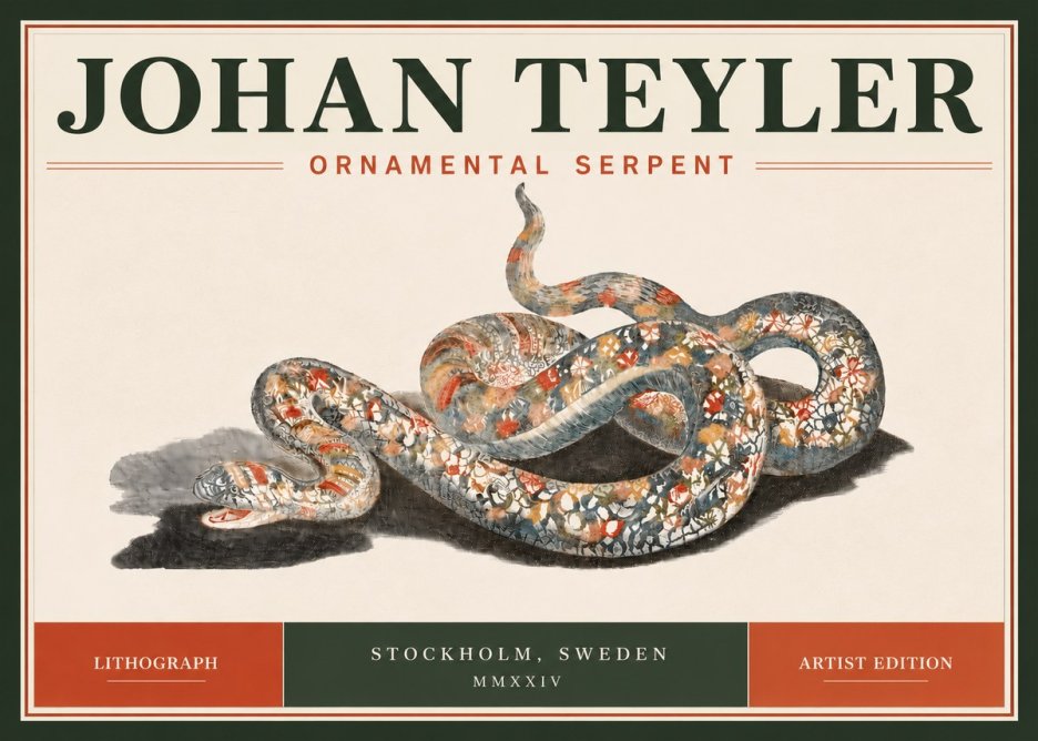 Johan Teyler Ornamental Serpent No5 - Poszter
