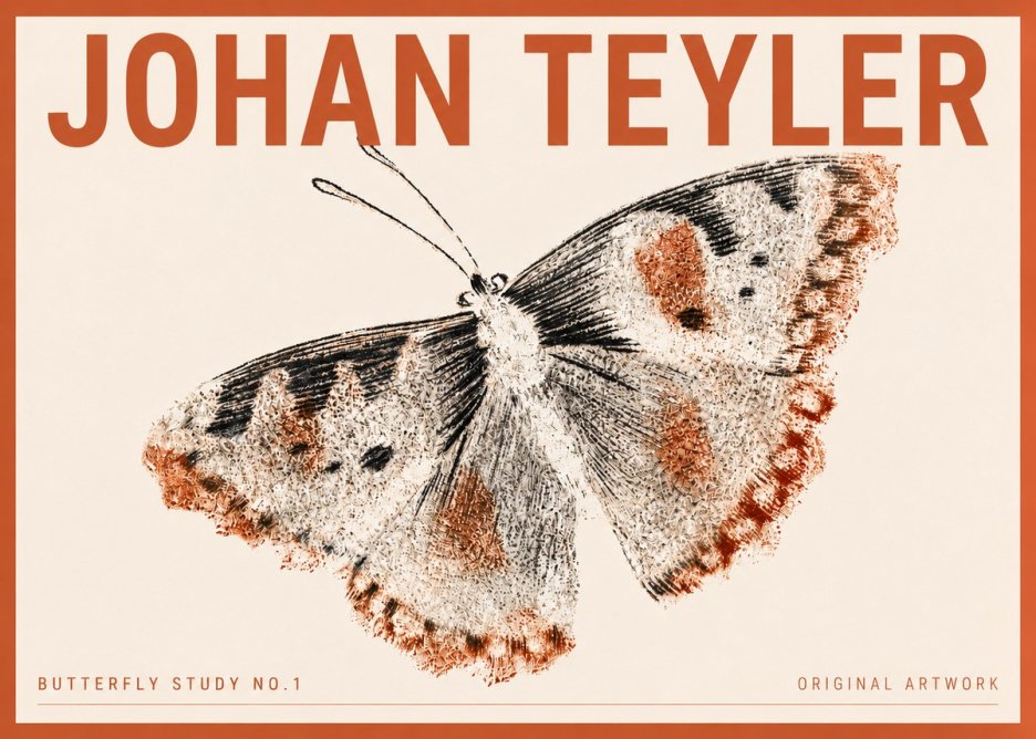 Johan Teyler Butterfly Study No.1 No4 - Poszter