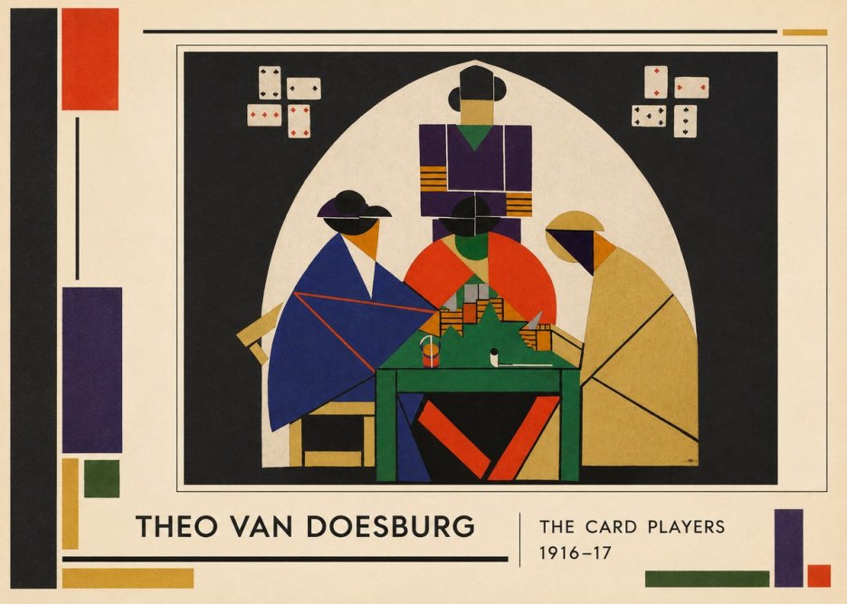 Theo van Doesburg The Card Players No1 - Poszter