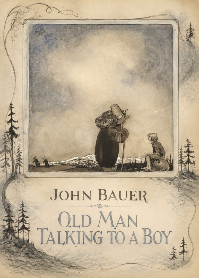 John Bauer Old Man Talking to a Boy No2 - Poszter