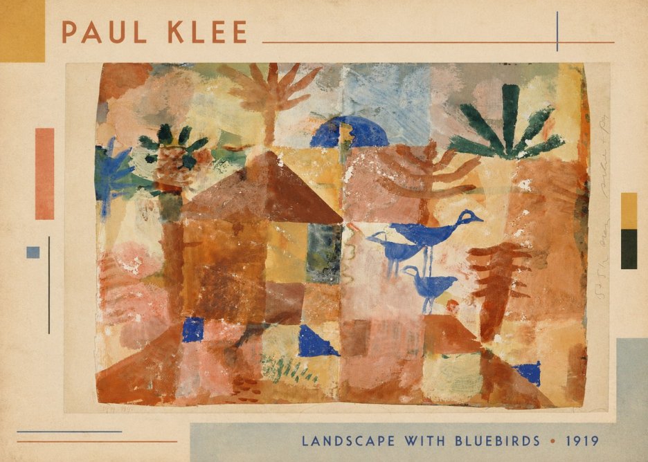 Paul Klee Landscape with Bluebirds No1 - Poszter