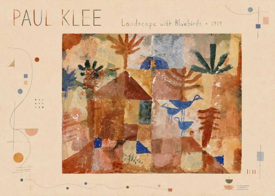 Paul Klee Landscape with Bluebirds No3 - Poszter