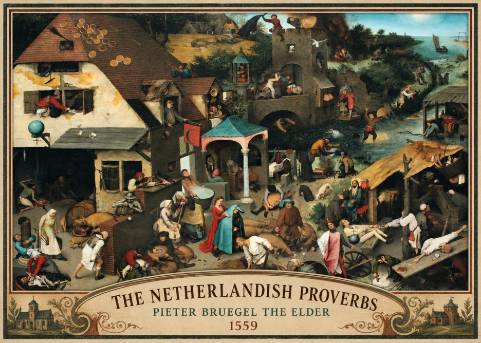 Pieter Bruegel The Netherlandish Proverbs II No4 - Poszter