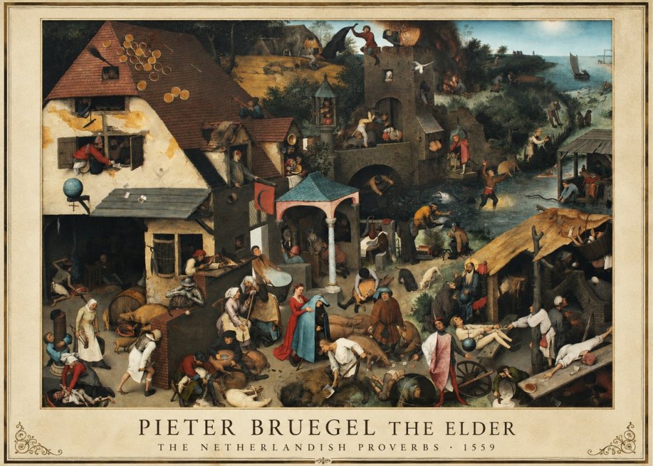 Pieter Bruegel The Netherlandish Proverbs II No5 - Poszter
