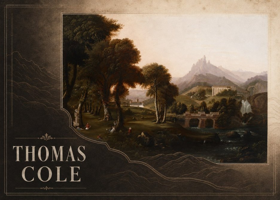 Thomas Cole The Old Mill, Sunset No4 - Poszter