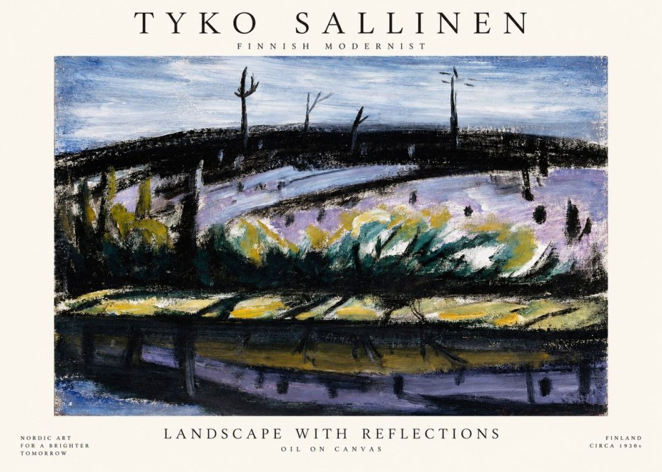 Tyko Sallinen Landscape with Reflections No1 - Poszter