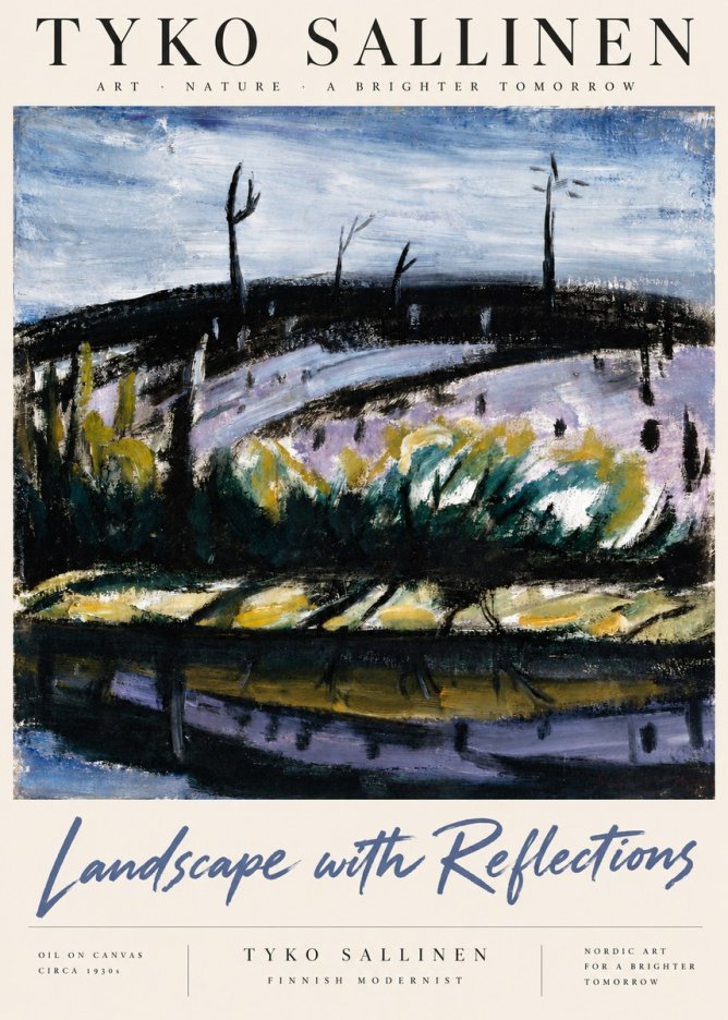 Tyko Sallinen Landscape with Reflections No4 - Poszter