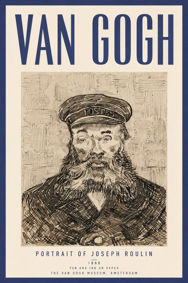 Van Gogh Portrait of Joseph Roulin I No4 - Poszter