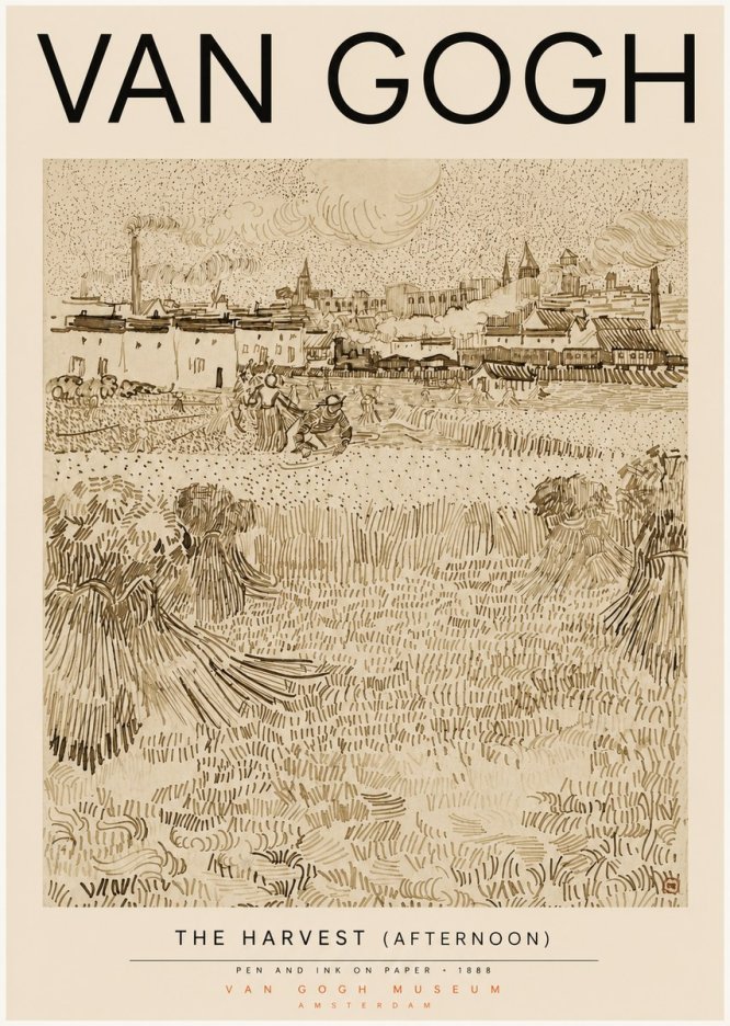 Van Gogh The Harvest (Afternoon) No3 - Poszter