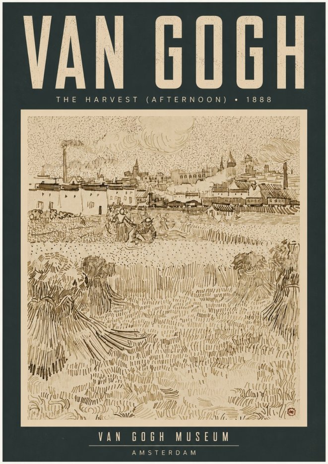 Van Gogh The Harvest (Afternoon) No4 - Poszter