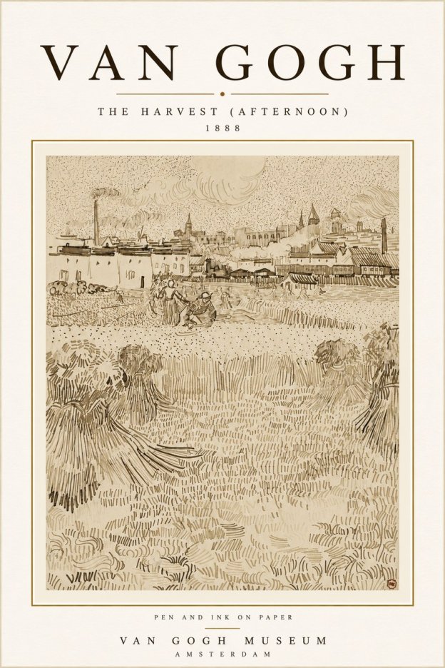 Van Gogh The Harvest (Afternoon) No6 - Poszter