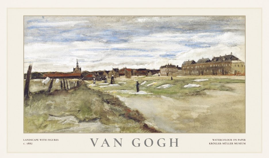 Van Gogh Landscape with Figures No1 - Poszter