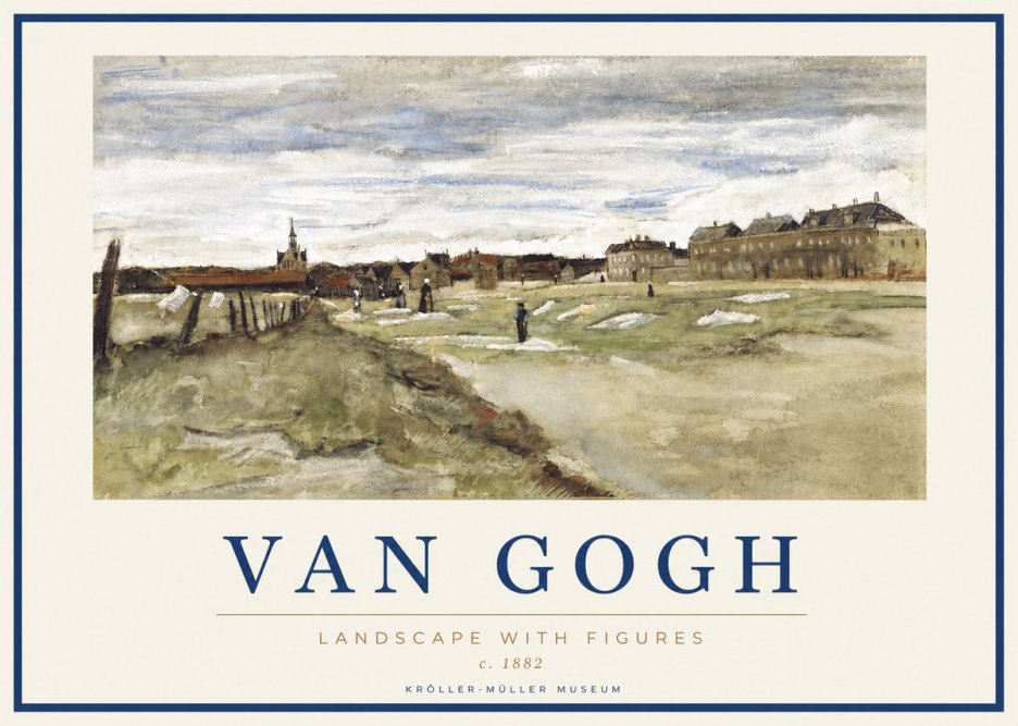 Van Gogh Landscape with Figures No2 - Poszter