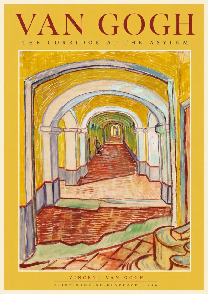 Van Gogh The Corridor at the Asylum No1 - Poszter