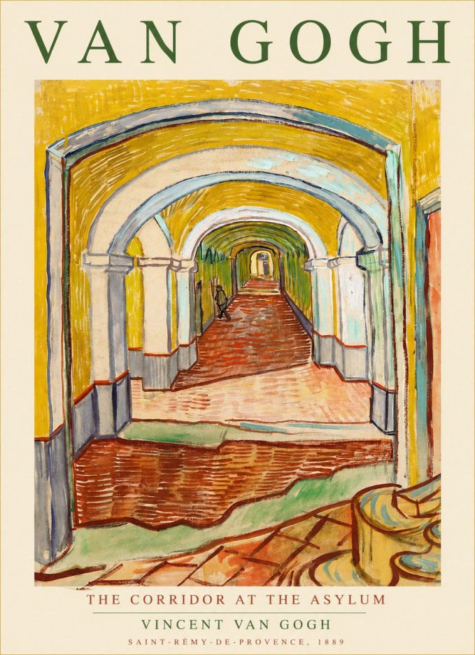 Van Gogh The Corridor at the Asylum No3 - Poszter