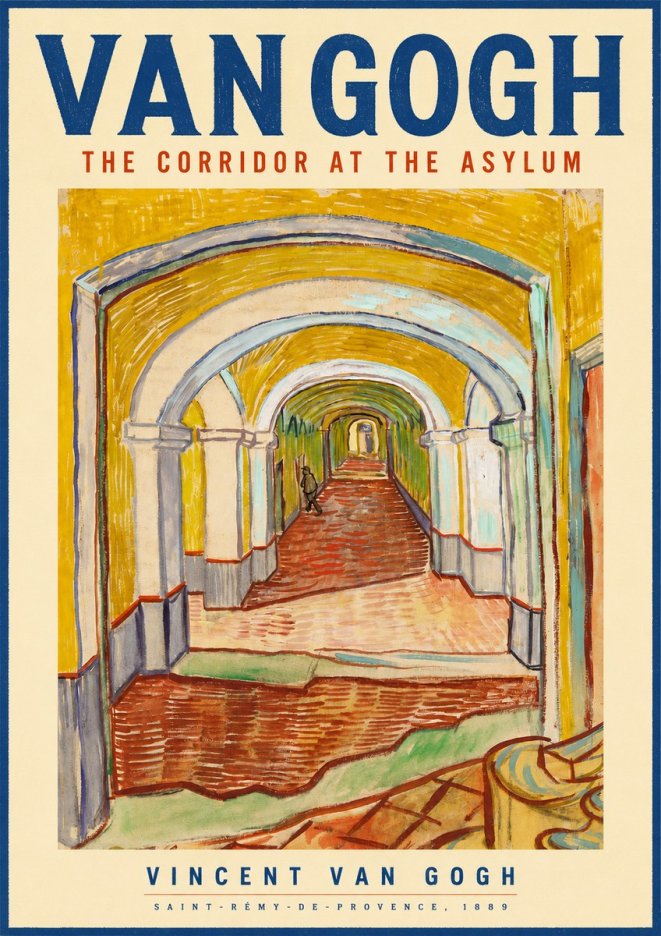 Van Gogh The Corridor at the Asylum No4 - Poszter