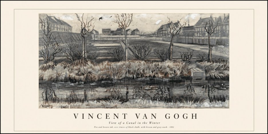 Van Gogh View of a Canal in the Winter No1 - Poszter