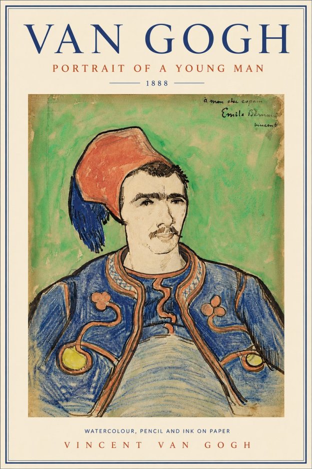 Van Gogh Portrait of a Young Man No5 - Poszter