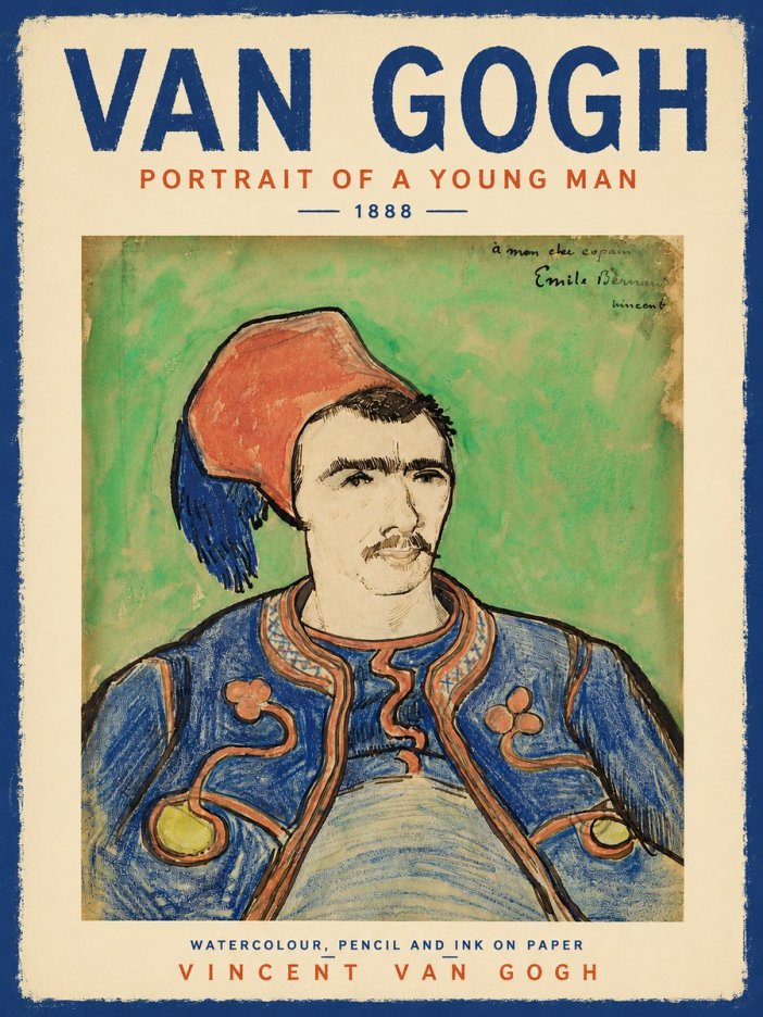 Van Gogh Portrait of a Young Man No6 - Poszter