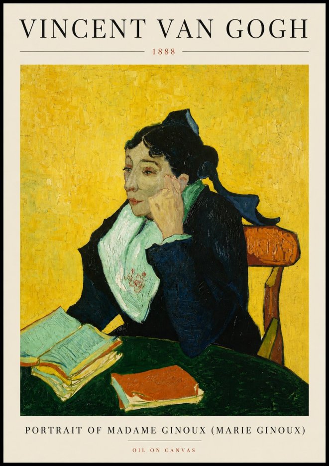 Van Gogh Portrait of Madame Ginoux (Marie Ginoux) No3 - Poszter