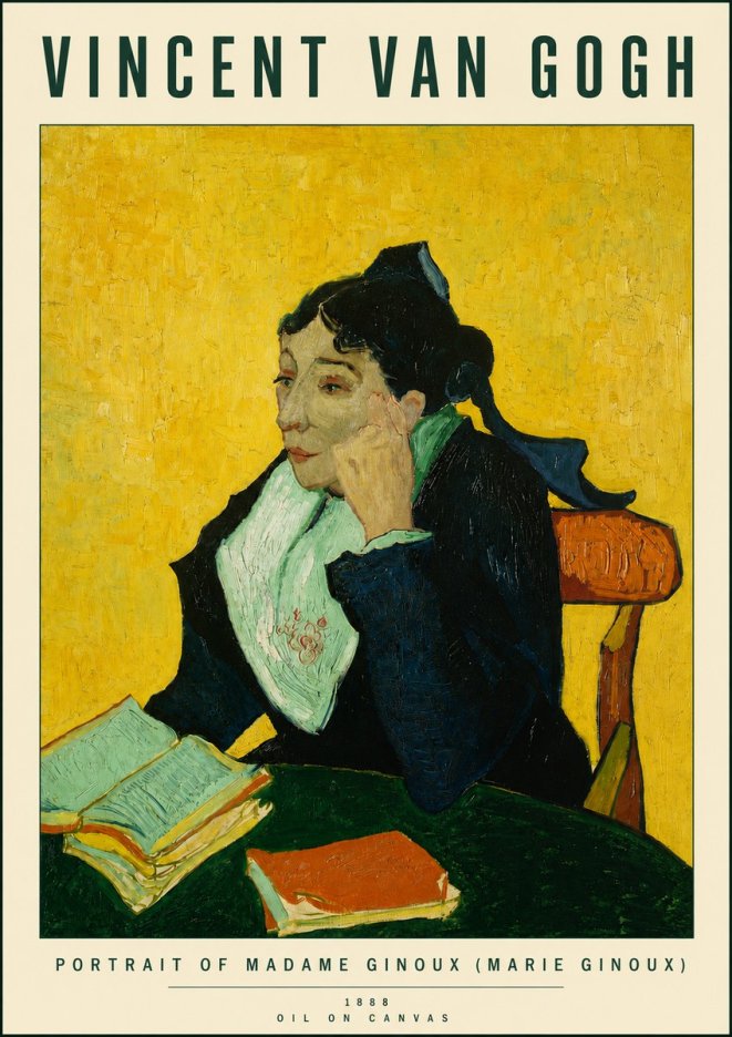 Van Gogh Portrait of Madame Ginoux (Marie Ginoux) No4 - Poszter