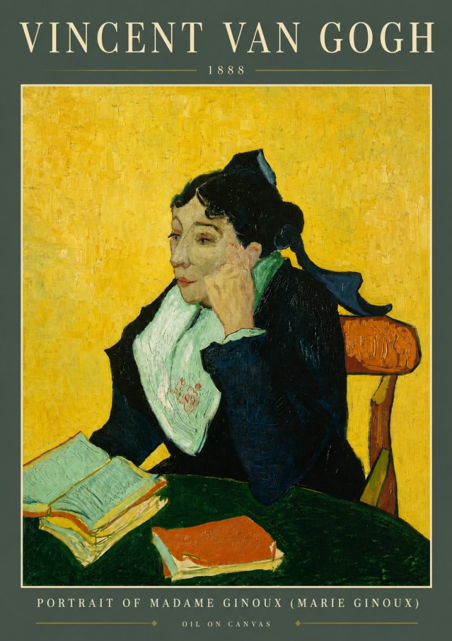 Van Gogh Portrait of Madame Ginoux (Marie Ginoux) No5 - Poszter