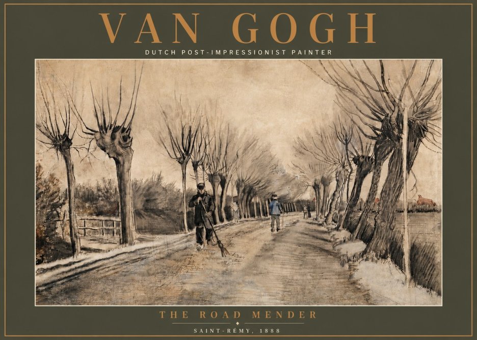 Van Gogh The Road Mender I No5 - Poszter
