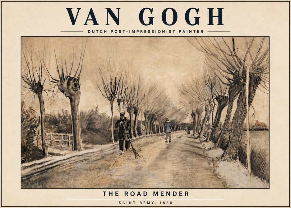 Van Gogh The Road Mender I No6 - Poszter