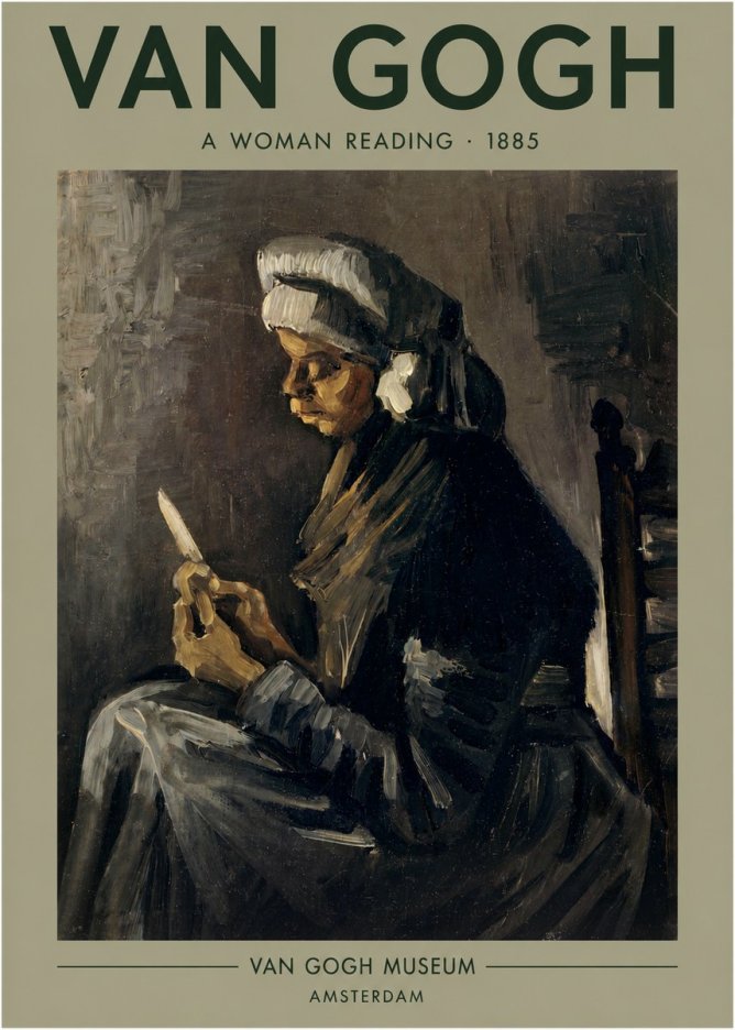 Van Gogh A Woman Reading No3 - Poszter