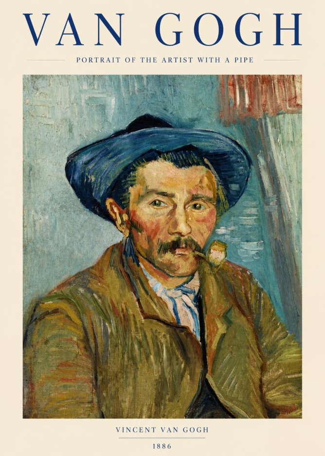 Van Gogh Portrait of the Artist with a Pipe No3 - Poszter
