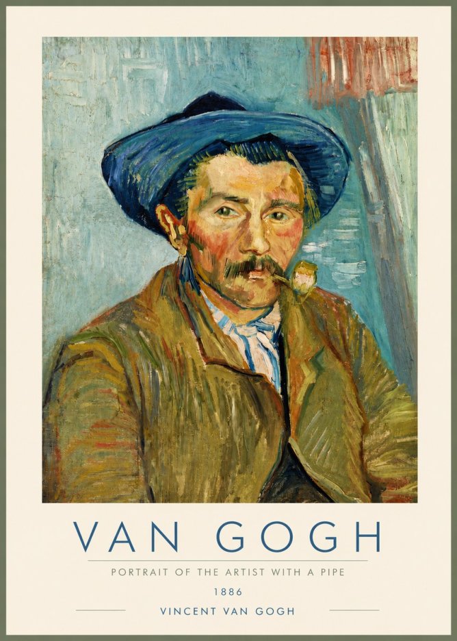 Van Gogh Portrait of the Artist with a Pipe No4 - Poszter