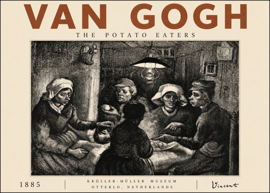Van Gogh The Potato Eaters I No4 - Poszter