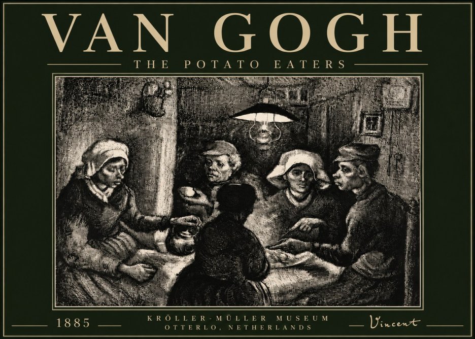 Van Gogh The Potato Eaters I No5 - Poszter