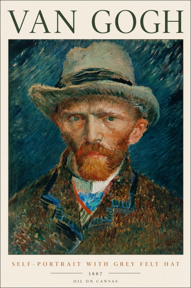 Van Gogh Self-portrait with Grey Felt Hat I No2 - Poszter