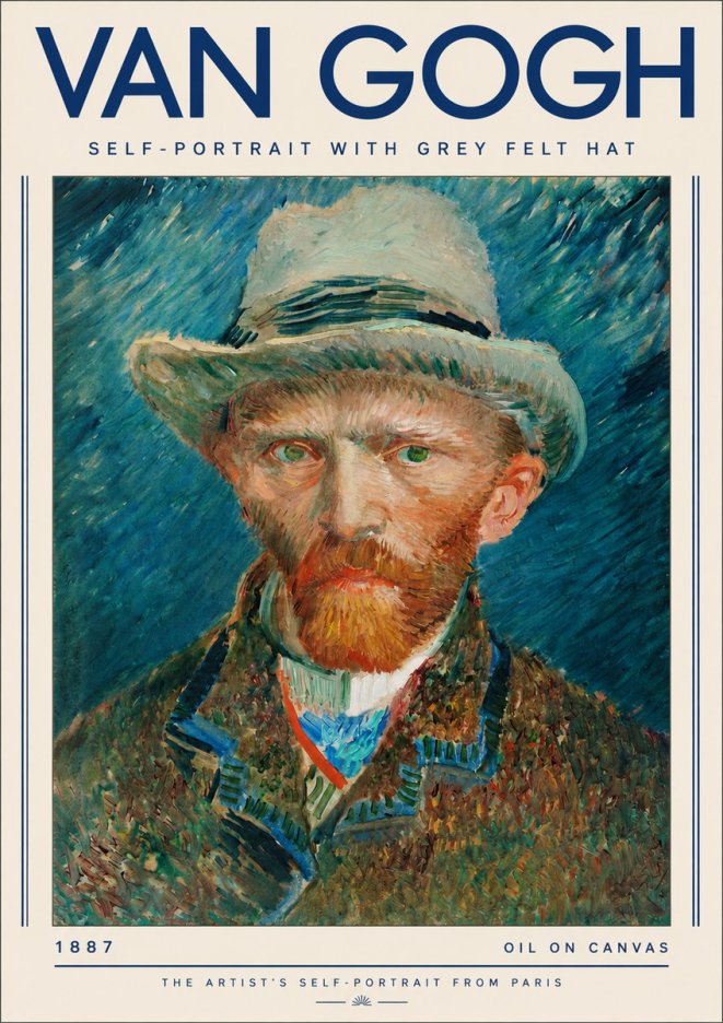 Van Gogh Self-portrait with Grey Felt Hat I No3 - Poszter
