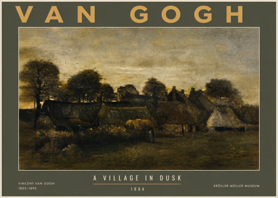 Van Gogh A Village in Dusk No5 - Poszter