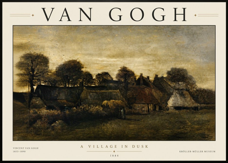 Van Gogh A Village in Dusk No6 - Poszter