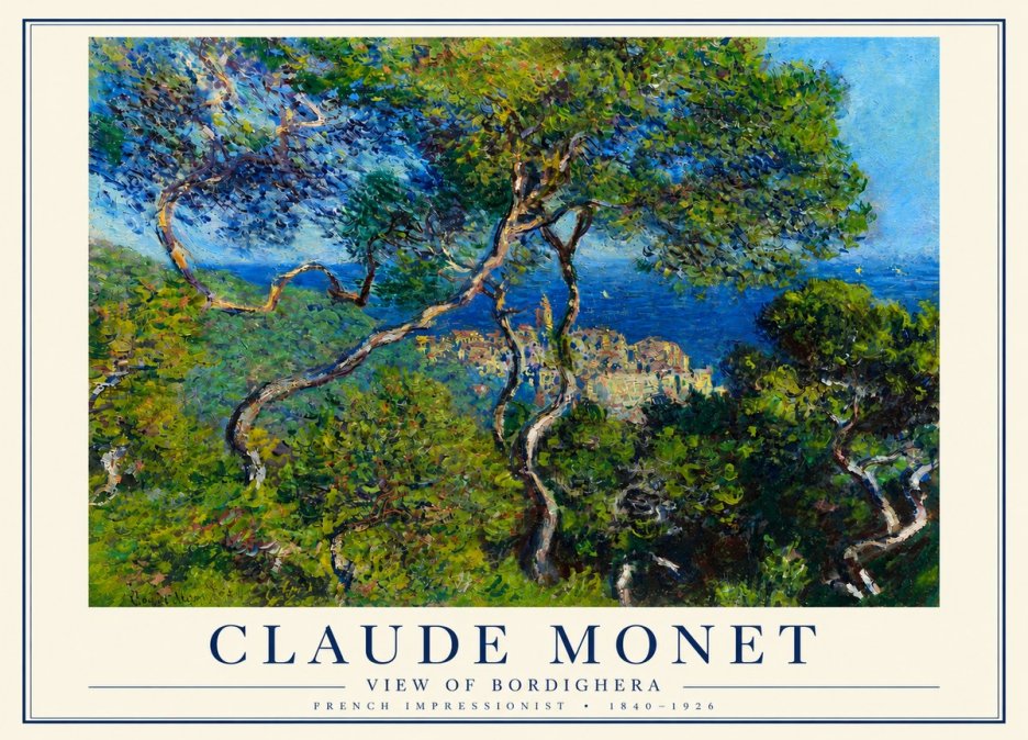 Monet View of Bordighera No4 - Poszter