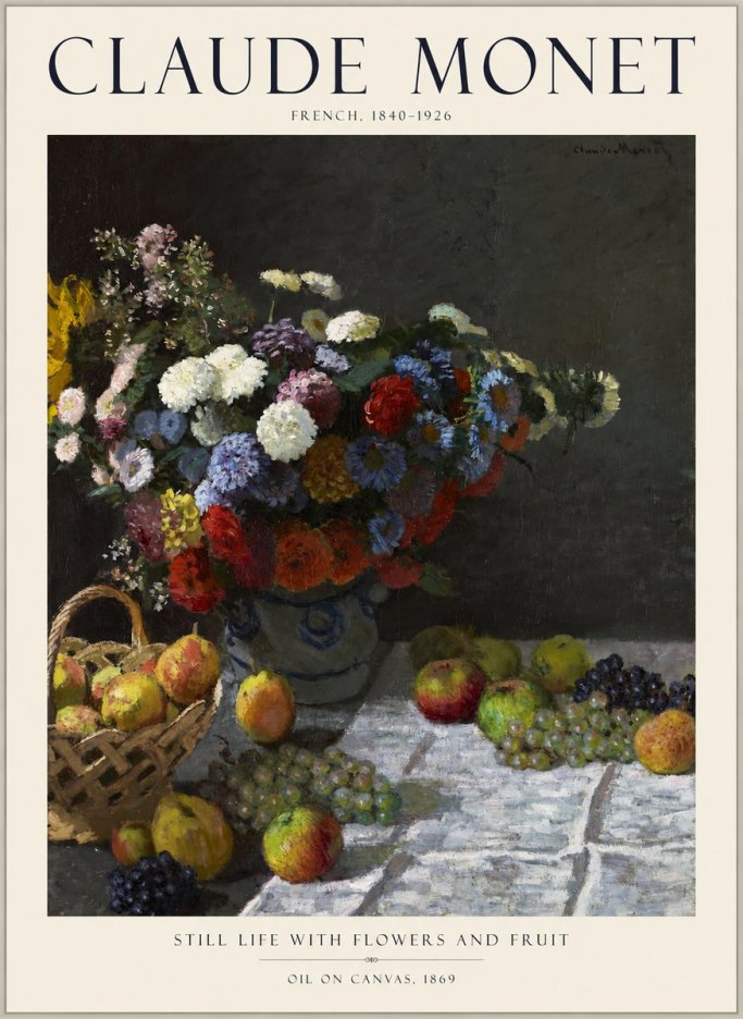 Monet Still Life with Flowers and Fruit No1 - Poszter