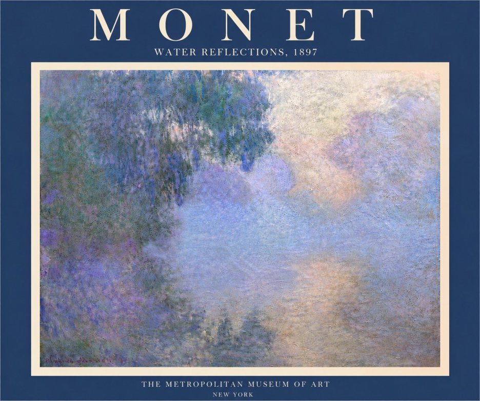 Monet Water Reflections No6 - Poszter
