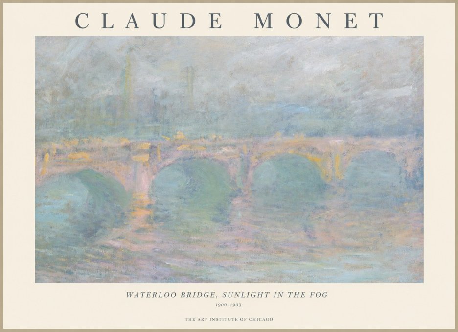 Monet Waterloo Bridge, Sunlight in the Fog I No1 - Poszter