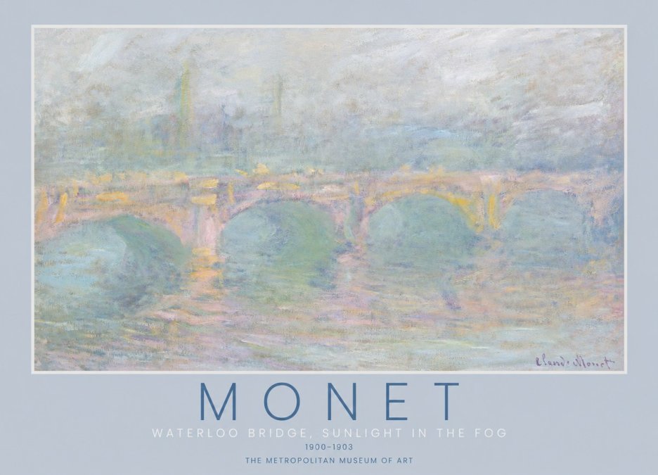 Monet Waterloo Bridge, Sunlight in the Fog I No2 - Poszter
