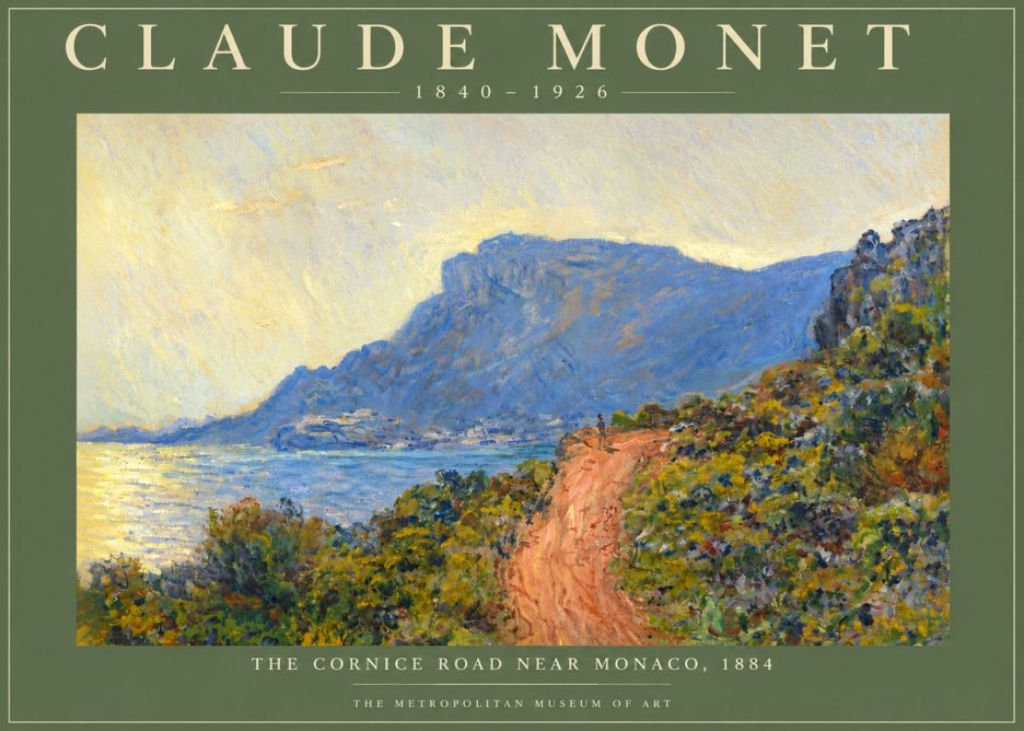 Monet The Cornice Road Near Monaco No6 - Poszter