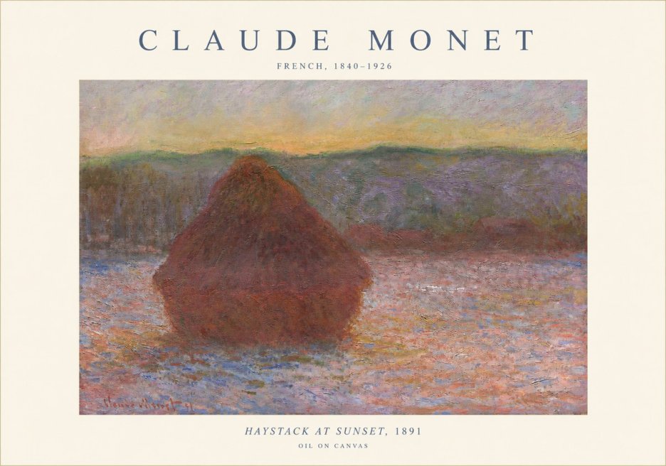 Monet Haystack at Sunset, 1891 No1 - Poszter