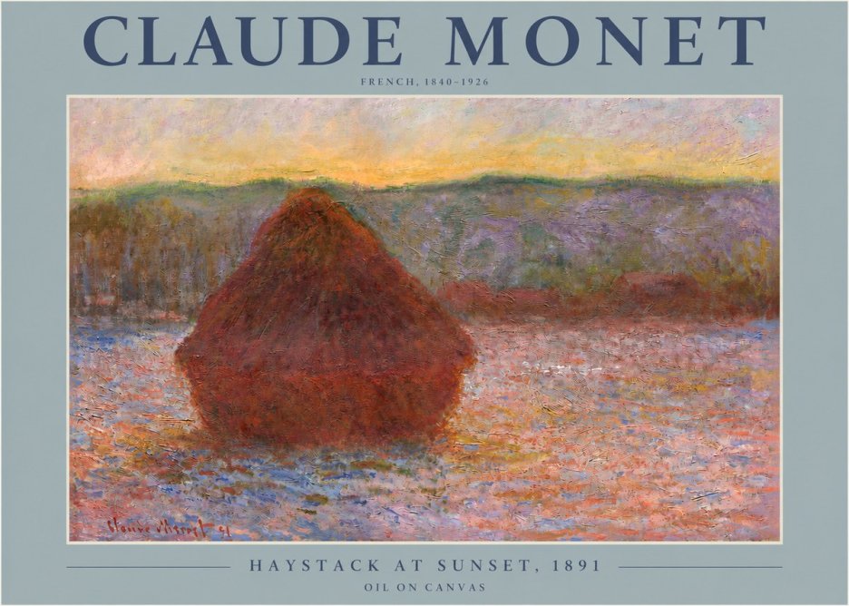 Monet Haystack at Sunset, 1891 No2 - Poszter