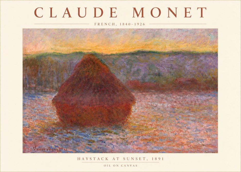 Monet Haystack at Sunset, 1891 No3 - Poszter