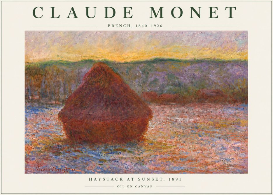 Monet Haystack at Sunset, 1891 No6 - Poszter